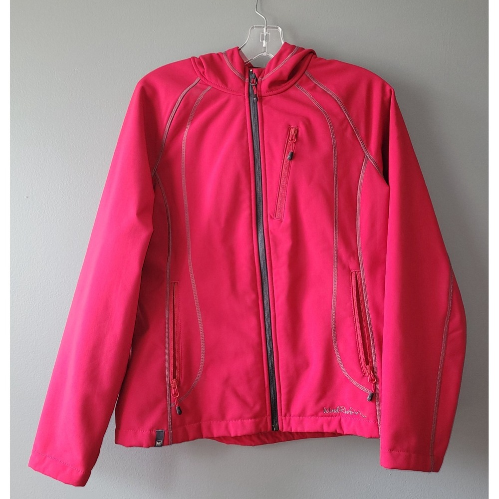 Wind River Ladies Red Spring and Fall Polyester Jacket Medium with a Hoodie